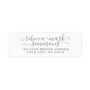 Stylish Elegant Chic Script Wedding Return Address Label