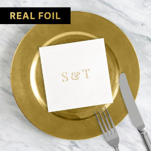 Stylish Elegant Couple Wedding Monogram Ampersand Foil Napkins