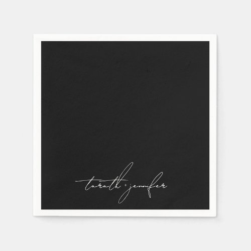 Stylish Elegant Custom Names Premium Wedding Napkins