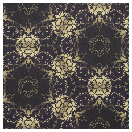 Stylish Elegant Faux Gold and Black Pattern Fabric