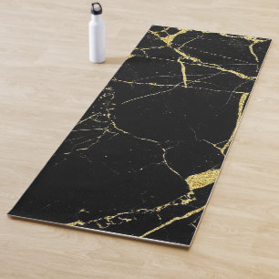 Stylish Elegant Gold & Black Marble Design Yoga M Yoga Mat