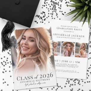 Stylish Elegant Graduate Simple Photo Graduation Invitation