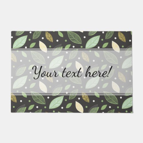 Stylish Elegant Green Blue  Yellow Leaves Doormat