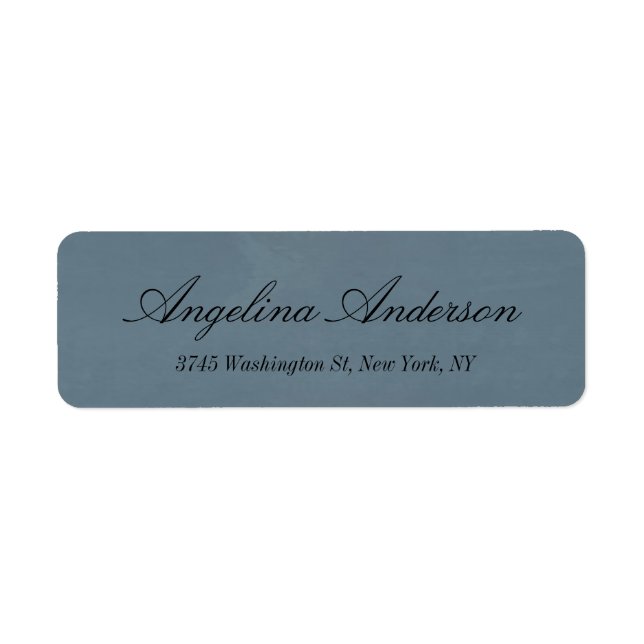 Stylish Elegant Handwriting Modern Blue Gray Label (Front)