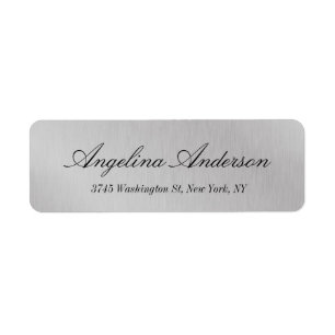 Stylish Elegant Handwriting Modern Silver Gray Label