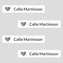 Stylish Elegant Heart Black White Kids' Labels