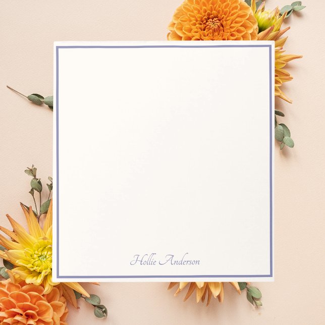 Stylish Elegant Ivory & Dusty Blue Simple Notepad (Creator Uploaded)