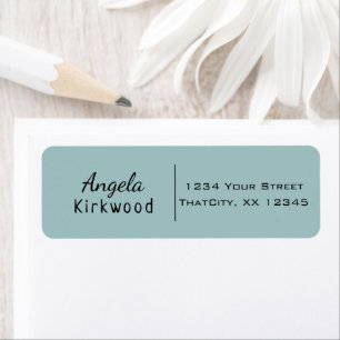 Stylish Elegant Light Blue Hand Lettered Name Label
