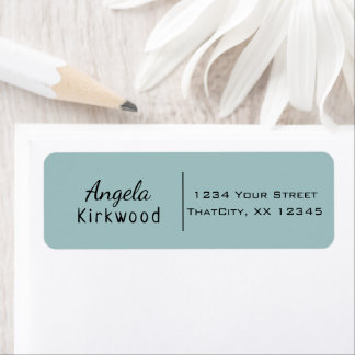 Stylish Elegant Light Blue Hand Lettered Name Label