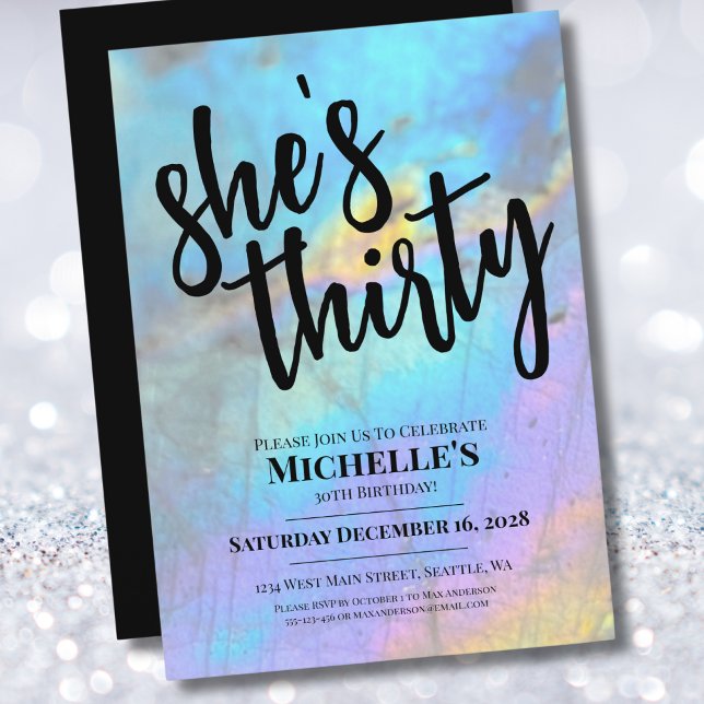 Stylish Elegant Modern 30th Birthday Invitation (Stylish Elegant Colorful Modern 30th Birthday Invitation)