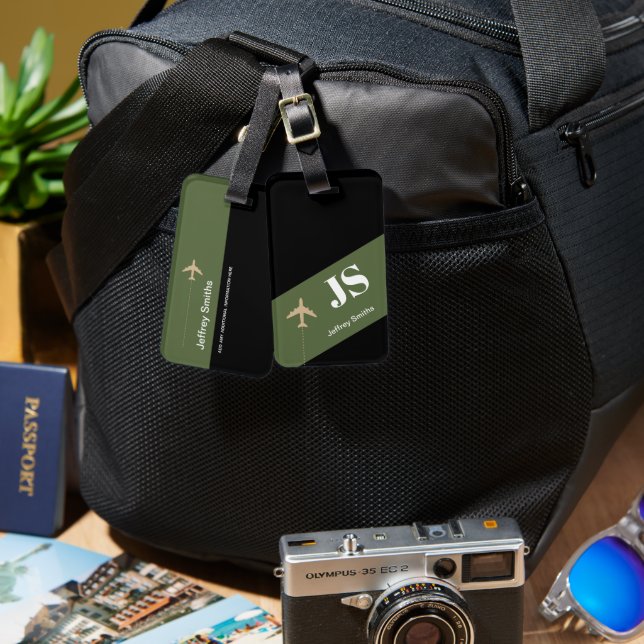 Stylish Elegant & Modern Aero Travel  Luggage Tag (Front & Back)