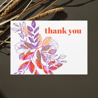Stylish Elegant Modern Bold Chic Simple Message Thank You Card