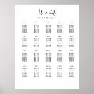 Stylish Elegant Modern Custom Names  seating chart