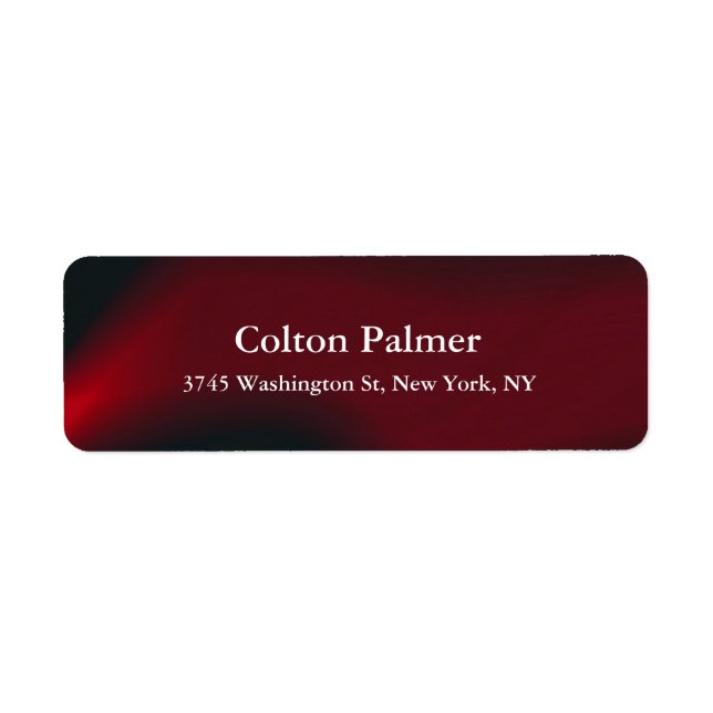 Stylish Elegant Modern Dark Red Professional Label (Front)