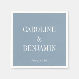 Stylish Elegant Modern Dusty Blue Custom Wedding Napkins
