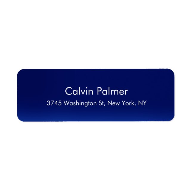 Stylish Elegant Modern Night Blue Professional Label (Front)