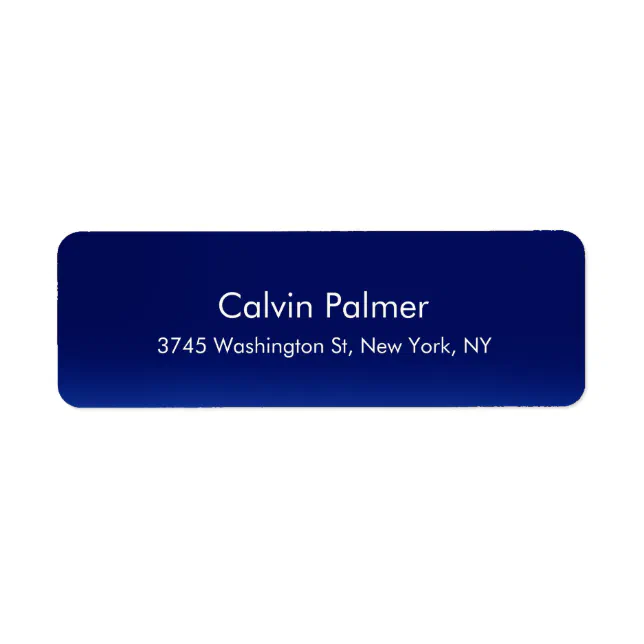 Stylish Elegant Modern Night Blue Professional Label | Zazzle