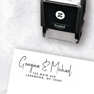 Stylish Elegant Modern Script Minimalist Wedding Self-inking Stamp