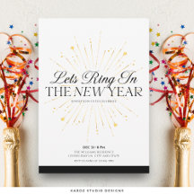 Stylish Elegant New Years Eve Party Invitation