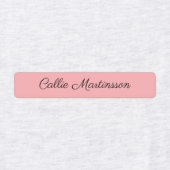 Stylish Elegant Pink Calligraphy Script Kids' Labels (Design 2)