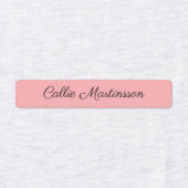 Stylish Elegant Pink Calligraphy Script Kids' Labels (Design 1)