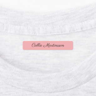Stylish Elegant Pink Calligraphy Script Kids' Labels
