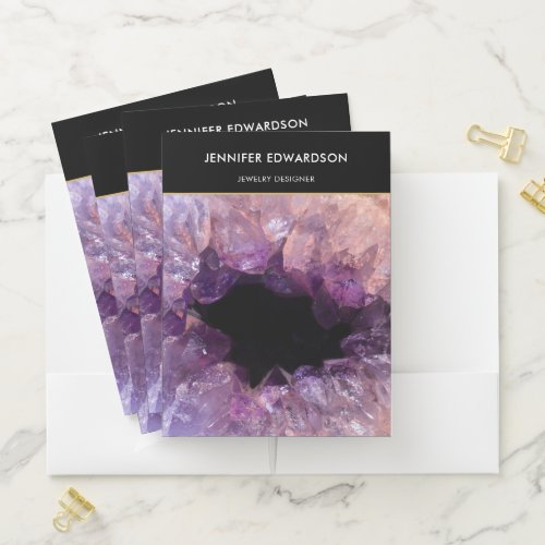 Stylish elegant purple amethyst professional