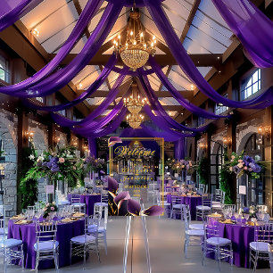 Stylish Elegant Purple Calla Lily Acrylic Wedding Sign