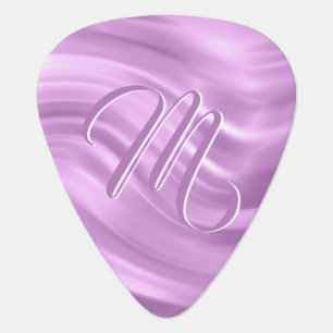 Stylish Elegant Purple Swirl Monogrammed Custom Guitar Pick