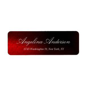 Stylish Elegant Red Wall Handwriting Modern Label