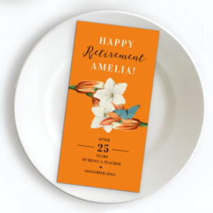Stylish Elegant Retro Orange Retire Lilly Flower Paper Guest Towels