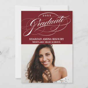STYLISH ELEGANT SCRIPT 2 GRADUATE PARTY INVITATION