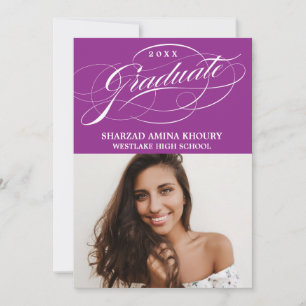 STYLISH ELEGANT SCRIPT 2 GRADUATE PARTY INVITATION