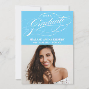 STYLISH ELEGANT SCRIPT 2 GRADUATE PARTY INVITATION