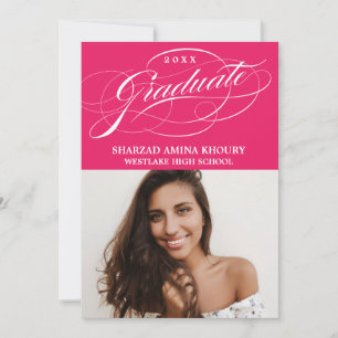 STYLISH ELEGANT SCRIPT 2 GRADUATE PARTY INVITATION