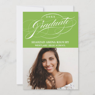 STYLISH ELEGANT SCRIPT 2 GRADUATE PARTY INVITATION