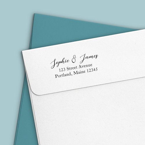 Stylish Elegant Script Couple Name Return Address Self_inking Stamp