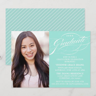 STYLISH ELEGANT SCRIPT GRADUATE PARTY INVITATION
