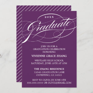 STYLISH ELEGANT SCRIPT GRADUATE PARTY INVITATION