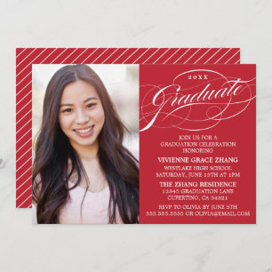 STYLISH ELEGANT SCRIPT GRADUATE PARTY INVITATION