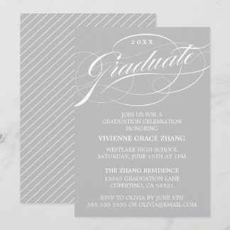 STYLISH ELEGANT SCRIPT GRADUATE PARTY INVITATION