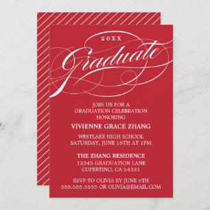 STYLISH ELEGANT SCRIPT GRADUATE PARTY INVITATION