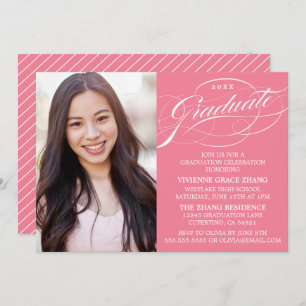 STYLISH ELEGANT SCRIPT GRADUATE PARTY INVITATION