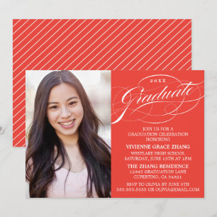 STYLISH ELEGANT SCRIPT GRADUATE PARTY INVITATION