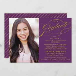 STYLISH ELEGANT SCRIPT GRADUATE PARTY INVITATION
