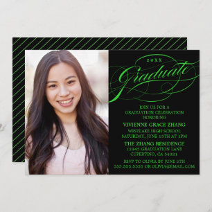 STYLISH ELEGANT SCRIPT GRADUATE PARTY INVITATION