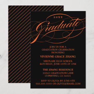 STYLISH ELEGANT SCRIPT GRADUATE PARTY INVITATION