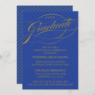 STYLISH ELEGANT SCRIPT GRADUATE PARTY INVITATION
