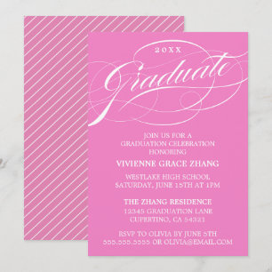 STYLISH ELEGANT SCRIPT GRADUATE PARTY INVITATION
