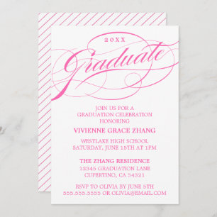 STYLISH ELEGANT SCRIPT GRADUATE PARTY INVITATION